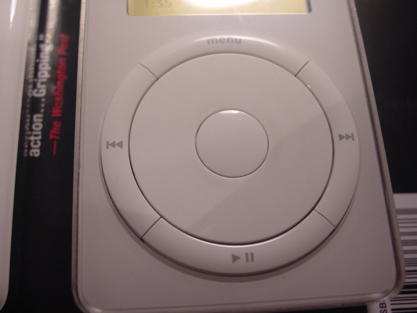 Original iPod with mechanical scroll wheel, October 2001