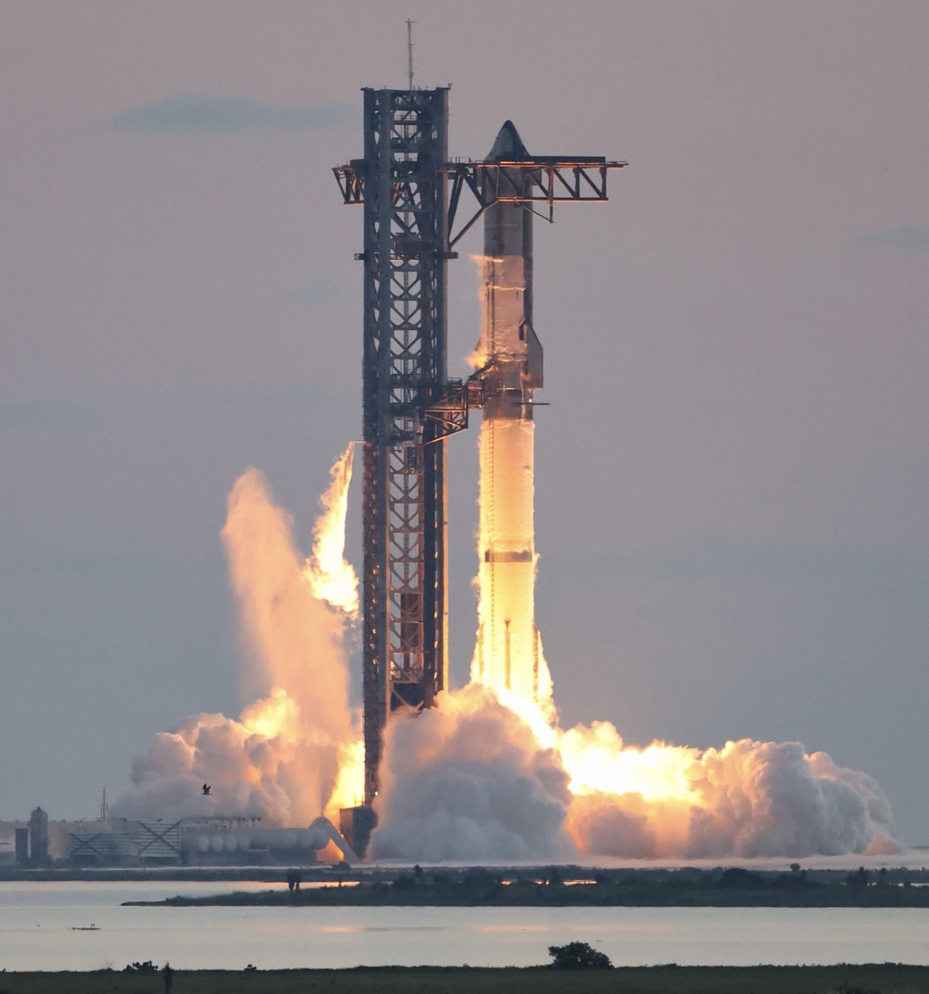 SpaceX Starship rocket ignition, the heavy lift vehicle that will deploy orbital data centers - Anthropic has expressed interest in multi-gigawatt orbital compute capacity